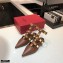 Valentino Calfskin Roman Stud Ballet Flats Coffee 2021