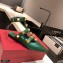 Valentino Calfskin Roman Stud Ballet Flats Green 2021