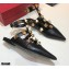 Valentino Calfskin Roman Stud Ballet Flats Black 2021