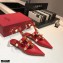 Valentino Calfskin Roman Stud Ballet Flats Red 2021
