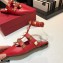 Valentino Calfskin Roman Stud Ballet Flats Red 2021