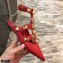 Valentino Calfskin Roman Stud Ballet Flats Red 2021