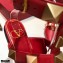 Valentino Calfskin Roman Stud Ballet Flats Red 2021
