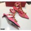 Valentino Heel 4cm Calfskin Roman Stud Pumps Pink 2021
