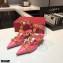 Valentino Heel 4cm Calfskin Roman Stud Pumps Pink 2021