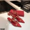 Valentino Heel 4cm Calfskin Roman Stud Pumps Red 2021