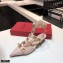 Valentino Heel 4cm Calfskin Roman Stud Pumps Nude 2021