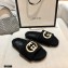 Gucci Merino Wool Slide Sandals with Interlocking G 646225 Black 2021