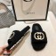 Gucci Merino Wool Slide Sandals with Interlocking G 646225 Black 2021