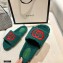 Gucci Merino Wool Slide Sandals with Interlocking G 646225 Dark Green 2021