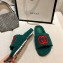 Gucci Merino Wool Slide Sandals with Interlocking G 646225 Dark Green 2021