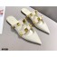 Valentino Calfskin Roman Stud Flat Mules White 2021