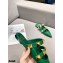 Valentino Calfskin Roman Stud Flat Mules Green 2021