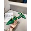 Valentino Calfskin Roman Stud Flat Mules Green 2021