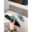 Valentino Calfskin Roman Stud Flat Mules Blue 2021