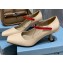 Prada Heel 7.5cm Two-tone Mary Jane Pumps Patent Beige with Strap 2021