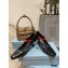 Prada Heel 7.5cm Two-tone Mary Jane Pumps Black with Strap 2021