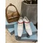 Prada Heel 7.5cm Two-tone Mary Jane Pumps Patent White with Strap 2021