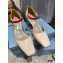 Prada Heel 7.5cm Two-tone Mary Jane Pumps Patent Beige 2021