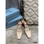 Prada Heel 7.5cm Two-tone Mary Jane Pumps Patent Beige 2021