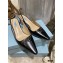 Prada Heel 6cm Leather Triangle Logo Slingbacks Black 2021