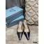 Prada Heel 6cm Leather Triangle Logo Slingbacks Black 2021