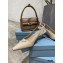 Prada Heel 6cm Leather Triangle Logo Slingbacks Patent Beige 2021