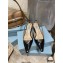 Prada Heel 6cm Leather Triangle Logo Slingbacks Patent Black 2021