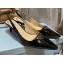 Prada Heel 6cm Leather Triangle Logo Slingbacks Patent Black 2021