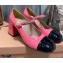 Miu Miu Heel 7cm Patent Leather Pumps Pink with Chain Strap 2021