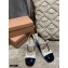 Miu Miu Heel 7cm Patent Leather Pumps White with Chain Strap 2021