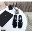 Saint Laurent Heel 5cm Cassandra Mules Patent Black with Monogram YSL Logo