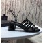 Saint Laurent Heel 5cm Cassandra Mules Patent Black with Monogram YSL Logo