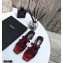 Saint Laurent Heel 5cm Cassandra Mules Patent Red with Monogram YSL Logo