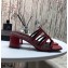 Saint Laurent Heel 5cm Cassandra Mules Patent Red with Monogram YSL Logo