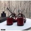 Saint Laurent Heel 5cm Cassandra Mules Patent Red with Monogram YSL Logo