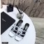 Saint Laurent Heel 5cm Cassandra Mules White with Monogram YSL Logo