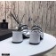 Saint Laurent Heel 5cm Cassandra Mules White with Monogram YSL Logo
