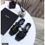 Saint Laurent Heel 5cm Cassandra Mules Black with Monogram YSL Logo