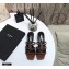 Saint Laurent Heel 5cm Cassandra Mules Brown with Monogram YSL Logo