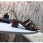 Saint Laurent Heel 5cm Cassandra Mules Brown with Monogram YSL Logo