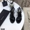 Saint Laurent Crystals Cassandra Sandals Patent Black with Monogram YSL Logo Heel 10.5cm