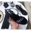 Saint Laurent Crystals Cassandra Sandals Patent Black with Monogram YSL Logo Heel 10.5cm