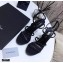 Saint Laurent Crystals Cassandra Sandals Black with Monogram YSL Logo Heel 10.5cm