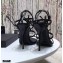 Saint Laurent Crystals Cassandra Sandals Black with Monogram YSL Logo Heel 10.5cm