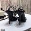 Saint Laurent Cassandra Sandals Black with Monogram YSL Logo Heel 10.5cm