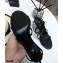 Saint Laurent Cassandra Sandals Black with Monogram YSL Logo Heel 10.5cm