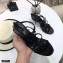 Saint Laurent Cassandra Sandals Patent Black with Monogram YSL Logo Heel 10.5cm