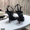 Saint Laurent Cassandra Sandals Patent Black with Monogram YSL Logo Heel 10.5cm