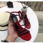 Saint Laurent Cassandra Sandals Patent Red with Monogram YSL Logo Heel 10.5cm